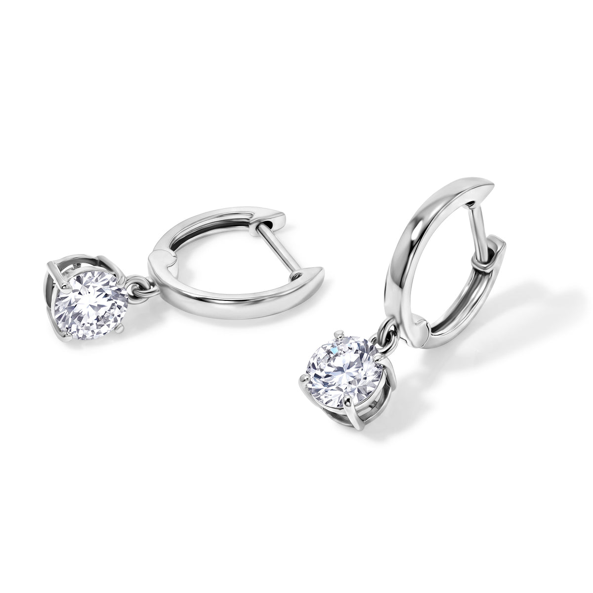 D'Joy Moissanite Hoop Earring in Platinum Overlay Sterling Silver 1.60 Ct. 8622551 3