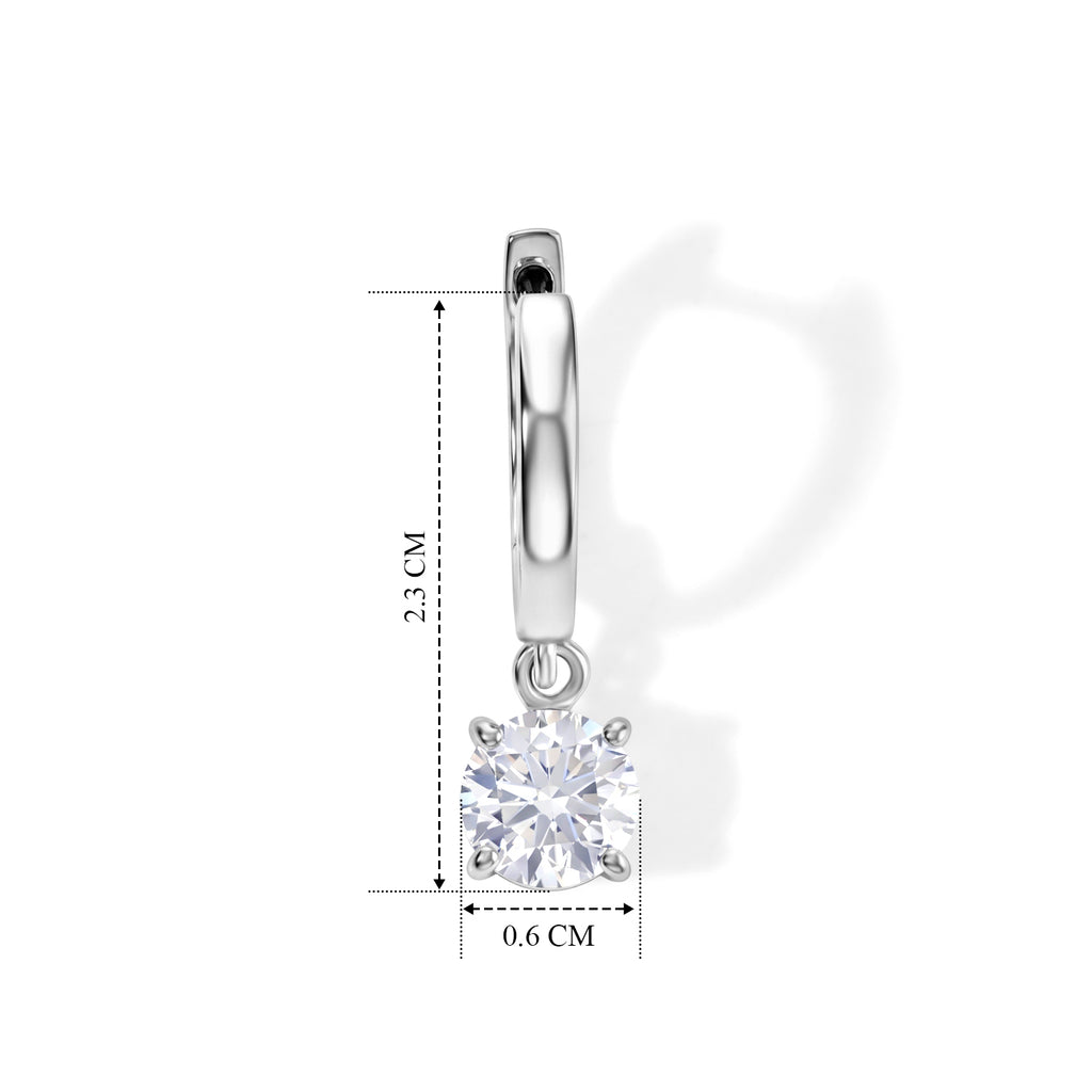 Royal Bali Collection - D'Joy Moissanite Hoop Earring in Platinum Overlay Sterling Silver 1.60 Ct._8622551_3