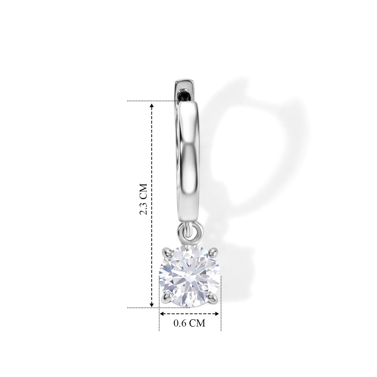 D'Joy Moissanite Hoop Earring in Platinum Overlay Sterling Silver 1.60 Ct. 8622551 4