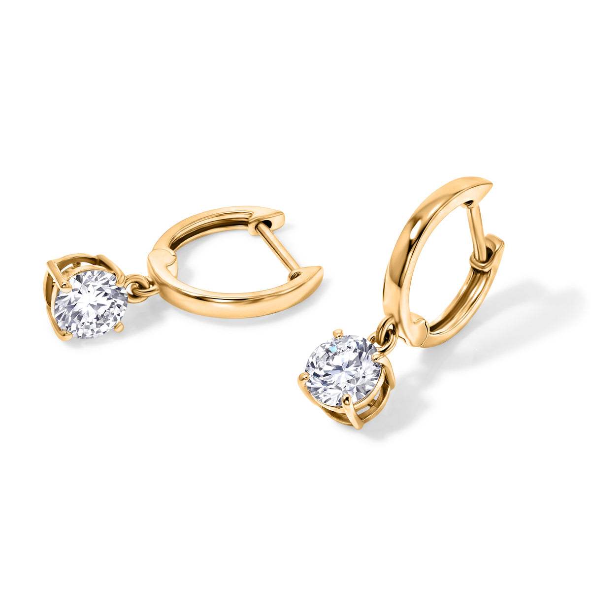 D'Joy Moissanite Hoop Earring in Yellow Gold Plated Sterling Silver 1.60 Ct. V32668778 3