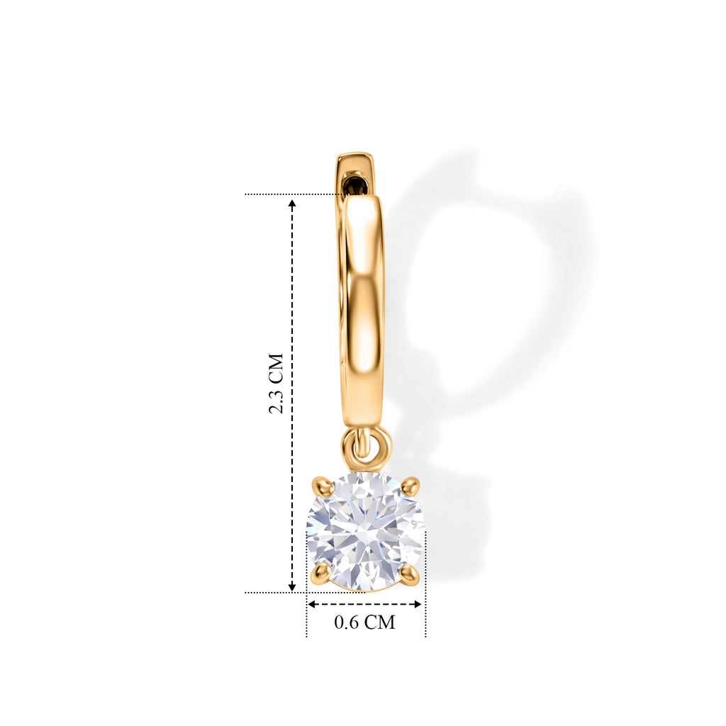 Royal Bali Collection - D'Joy Moissanite Hoop Earring in Yellow Gold Plated Sterling Silver 1.60 Ct._8622552_3