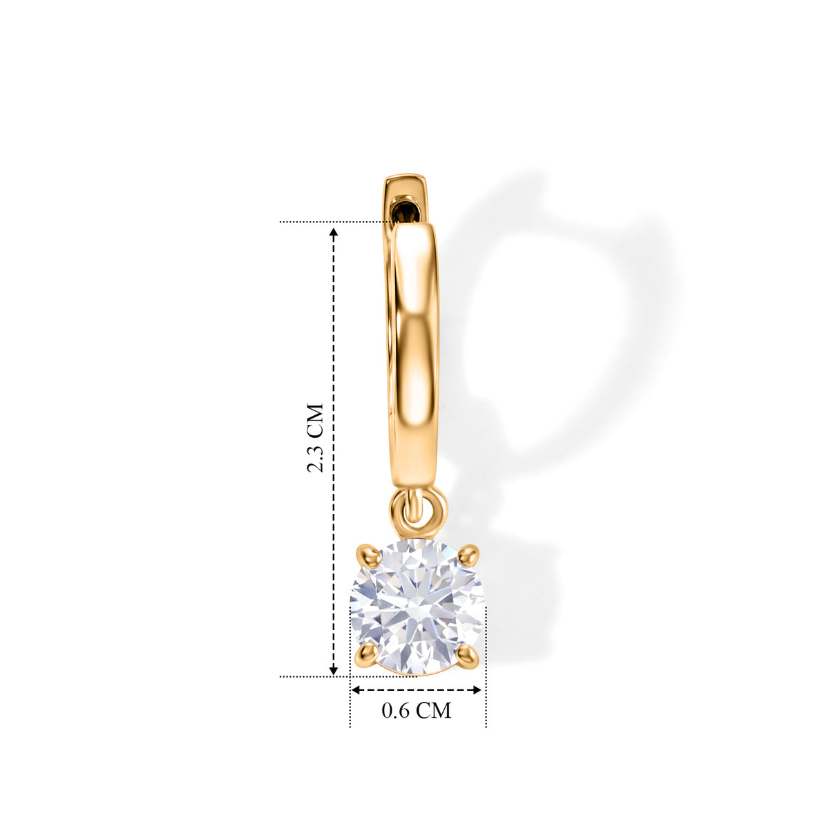 D'Joy Moissanite Hoop Earring in Yellow Gold Plated Sterling Silver 1.60 Ct. V32668778 4