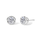 D'Joy - Moissanite Solitaire Stud Push Post Earring in Platinum Overlay Sterling Silver 1.93 Ct._8622553