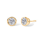 D'Joy - Moissanite Solitaire Stud Push Post Earring in Yellow Gold Plated Sterling Silver 1.93 Ct._8622559