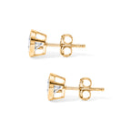 D'Joy - Moissanite Solitaire Stud Push Post Earring in Yellow Gold Plated Sterling Silver 1.93 Ct._8622559_3