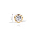 D'Joy - Moissanite Solitaire Stud Push Post Earring in Yellow Gold Plated Sterling Silver 1.93 Ct._8622559_4