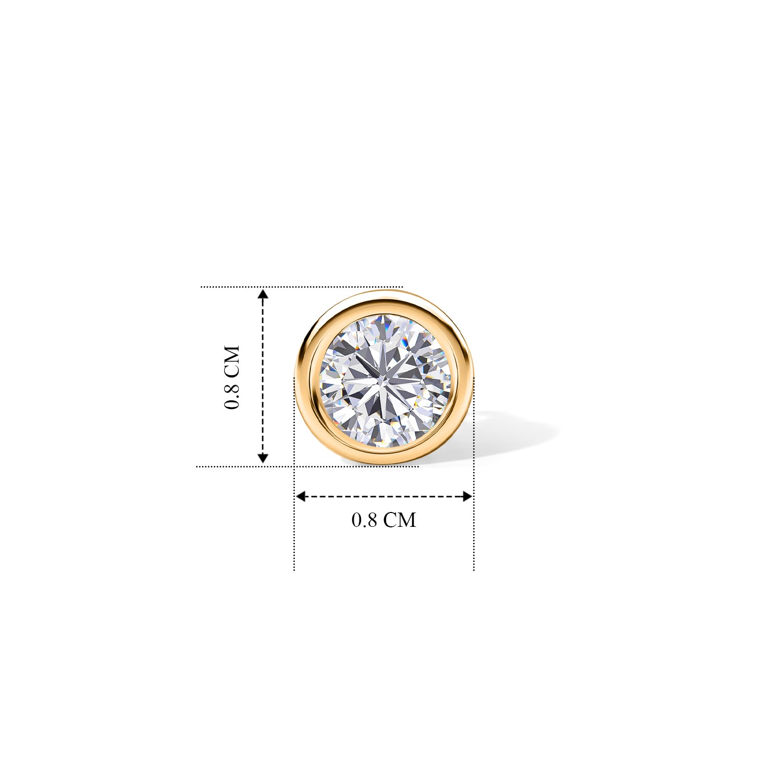 D'Joy - Moissanite Solitaire Stud Push Post Earring in Yellow Gold Plated Sterling Silver 1.93 Ct. V32519784 5