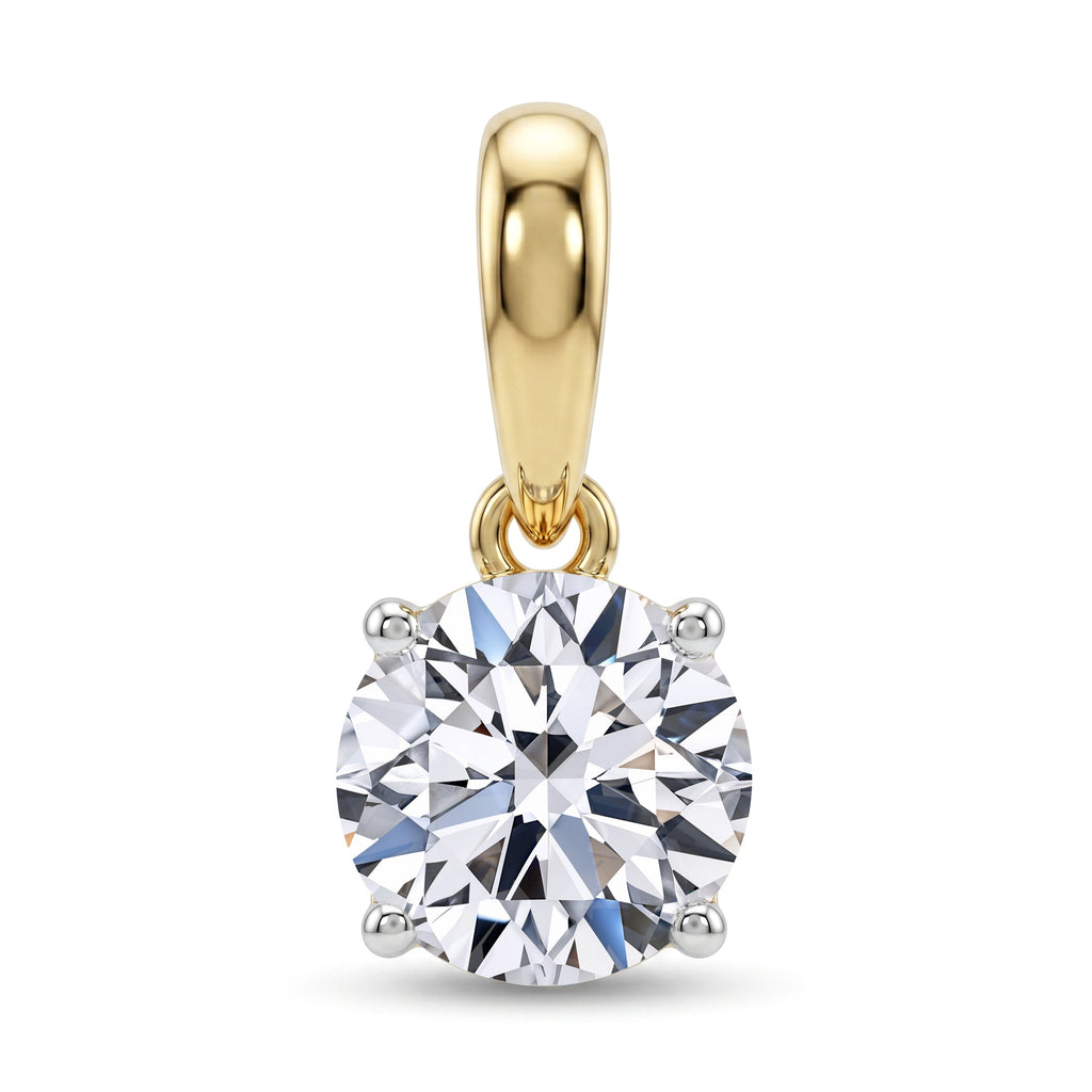 Luxuriant - 9K Yellow Gold SGL Certified Lab Grown Diamond (SI/G-H) Solitaire Pendant 1.00 Ct._8623187