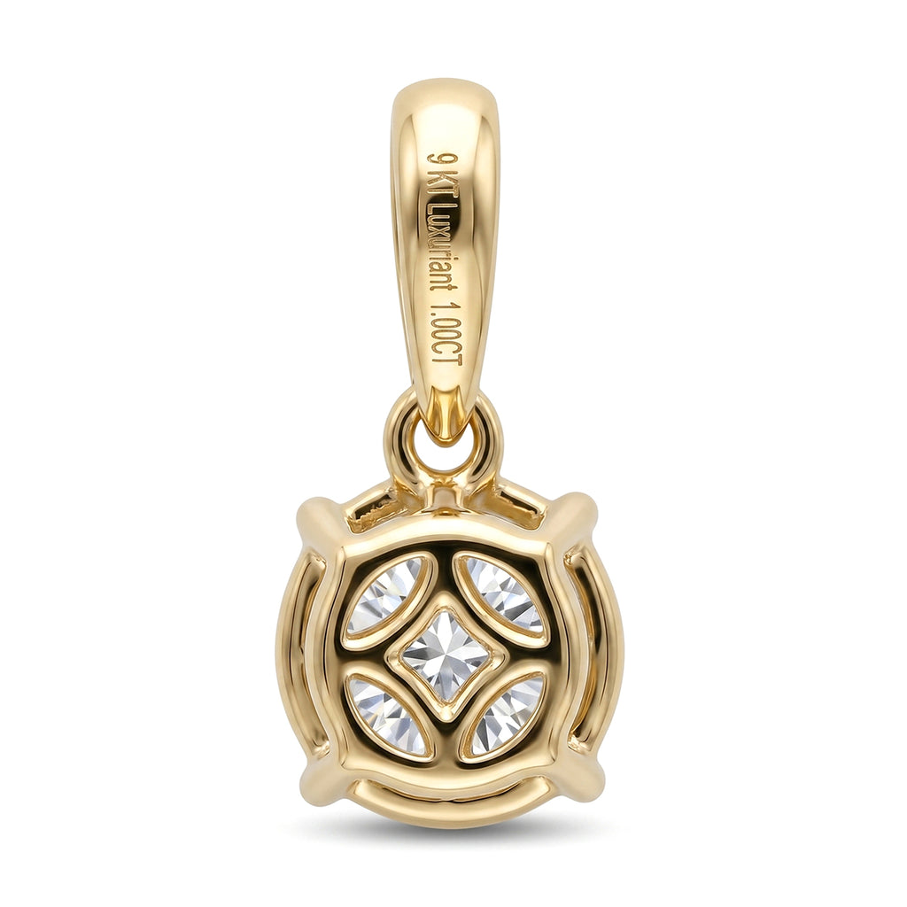 Luxuriant - 9K Yellow Gold SGL Certified Lab Grown Diamond (SI/G-H) Solitaire Pendant 1.00 Ct._8623187_4
