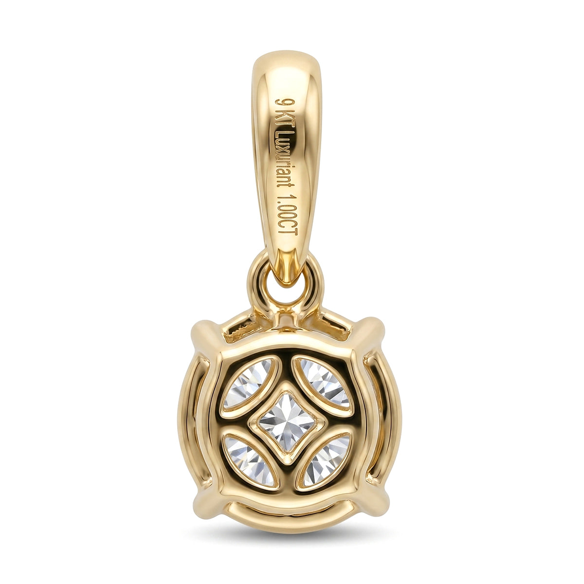 LUXURIANT 1 Ct. Lab Grown Diamond Round-Cut Solitaire Pendant in 9K Yellow Gold SGL Certified (SI-G-H) 8623187 5