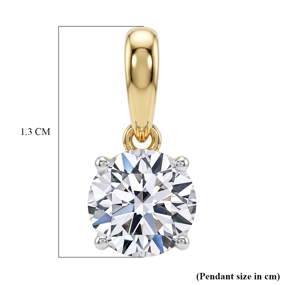 LUXURIANT 1 Ct. Lab Grown Diamond Round-Cut Solitaire Pendant in 9K Yellow Gold SGL Certified (SI-G-H) 8623187 6