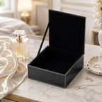 Patterned Jewellery Box (Size 10x10x4 cm) - Black_8623576_1
