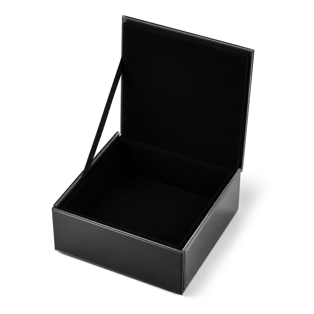 Patterned Jewellery Box (Size 10x10x4 cm) - Black_8623576_2