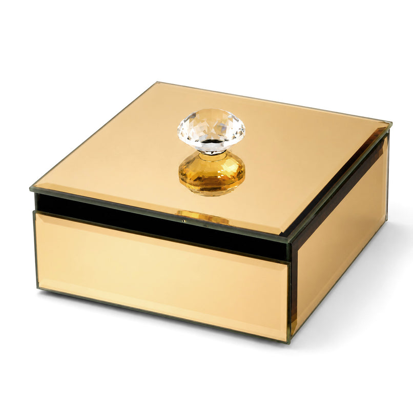 Patterned Jewellery Box (Size 10x10x4 cm) - Gold_8623577