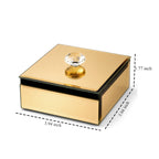 Patterned Jewellery Box (Size 10x10x4 cm) - Gold_8623577_3