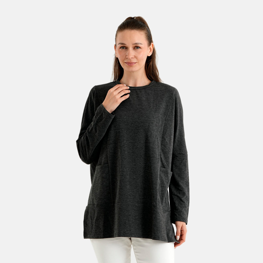 La Marey Relaxed Fit Sweatshirt with Side Pocket (Size S/M, 8-14) - Grey_8623631_3