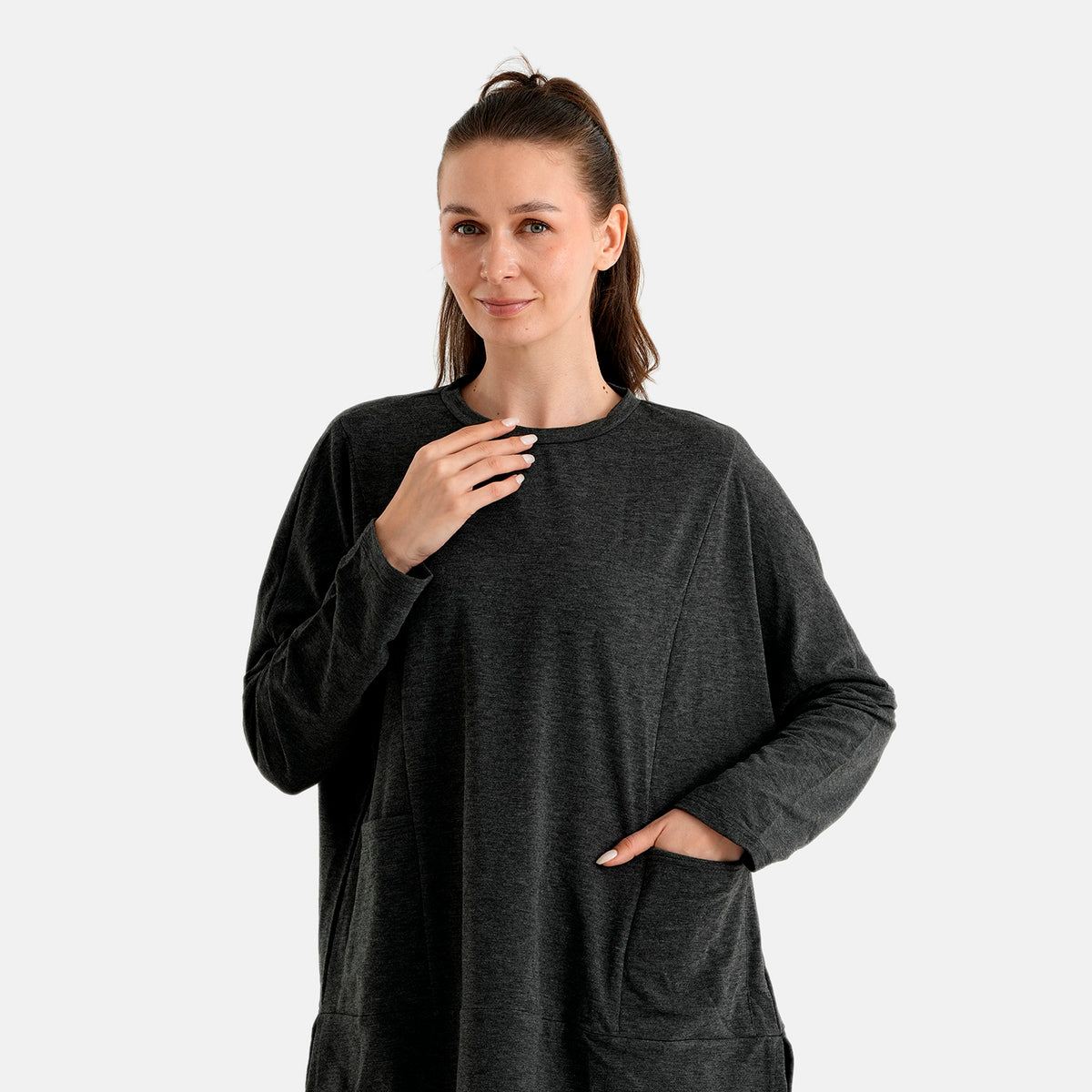 La Marey Relaxed Fit Sweatshirt with Side Pocket (Size S-M, 8-14) - Grey 8623631 5