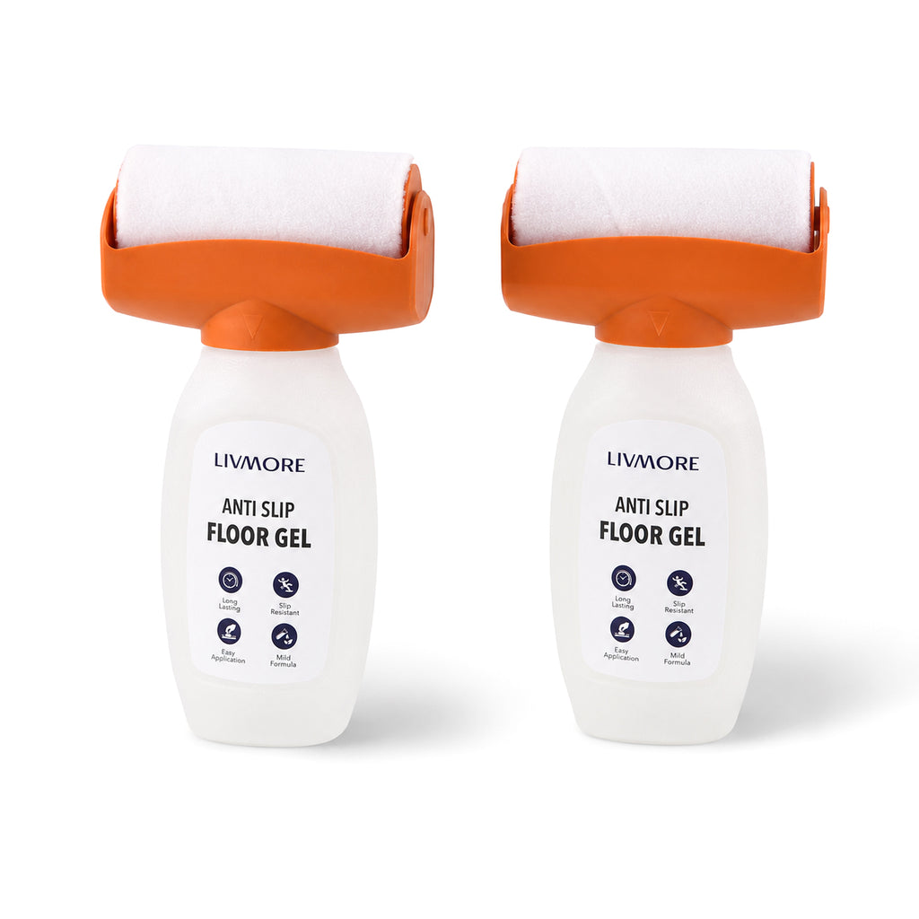 Livmore Set of 2 Anti-Slip Rug & Carpet Gel Coatings with Application Brush (2 x 300g) - Orange & White_8623763_2