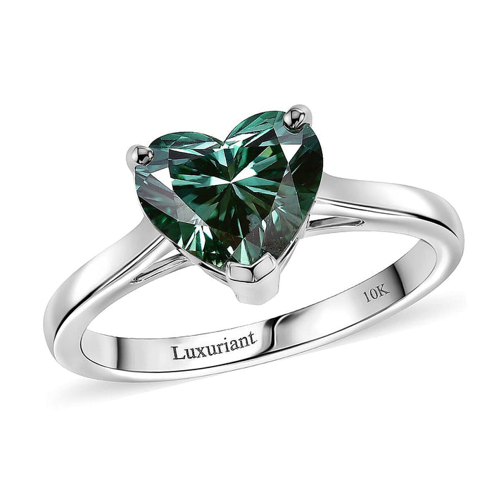 Luxuriant 10K White Gold VS Lab Grown Green Diamond EF, VS Solitaire Ring, Gold Wt.2.43 Gms  2.000  Ct. 8623853 1