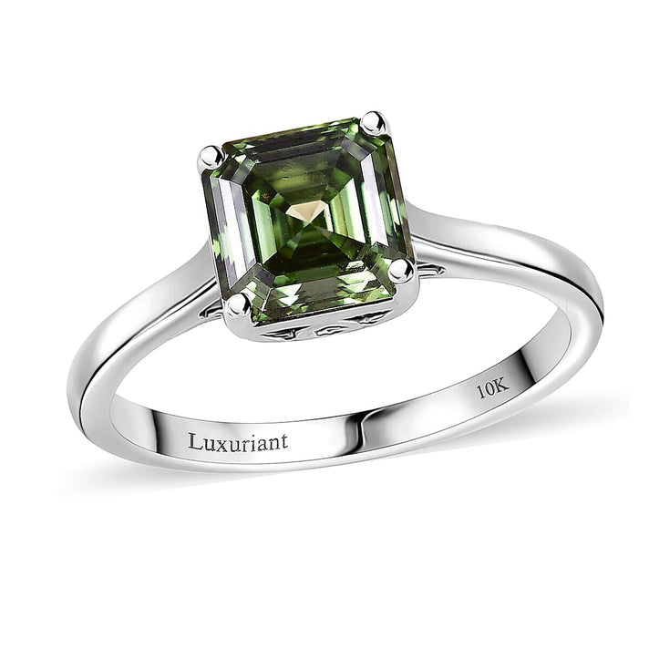 Luxuriant 10K White Gold VS Lab Grown Green Diamond EF, VS Solitaire Ring, Gold Wt.2.25 Gms  2.000  Ct. 8623871 1