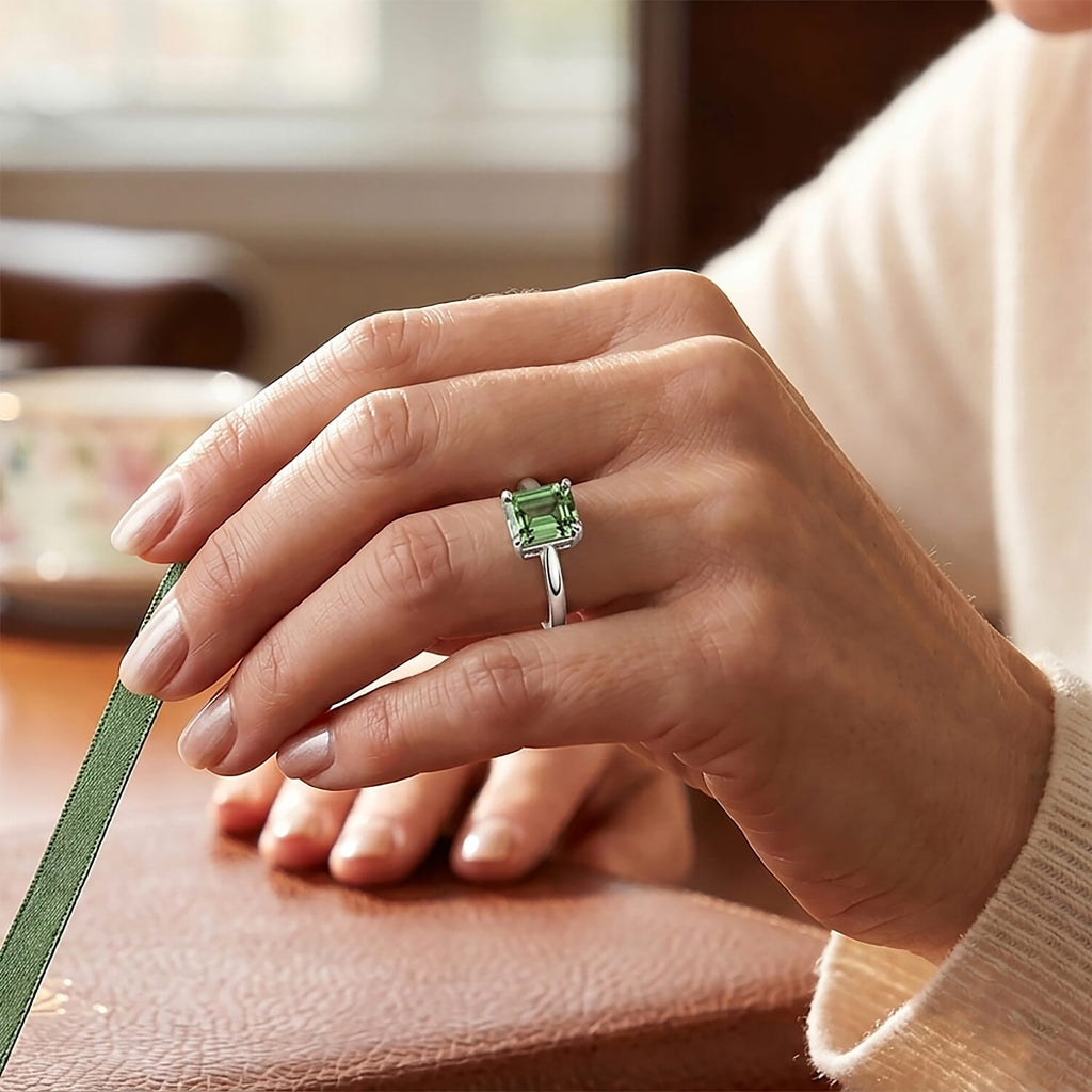 Luxuriant 10K White Gold VS Lab Grown Green Diamond EF, VS Solitaire Ring, Gold Wt.2.25 Gms  2.000  Ct._8623871_2