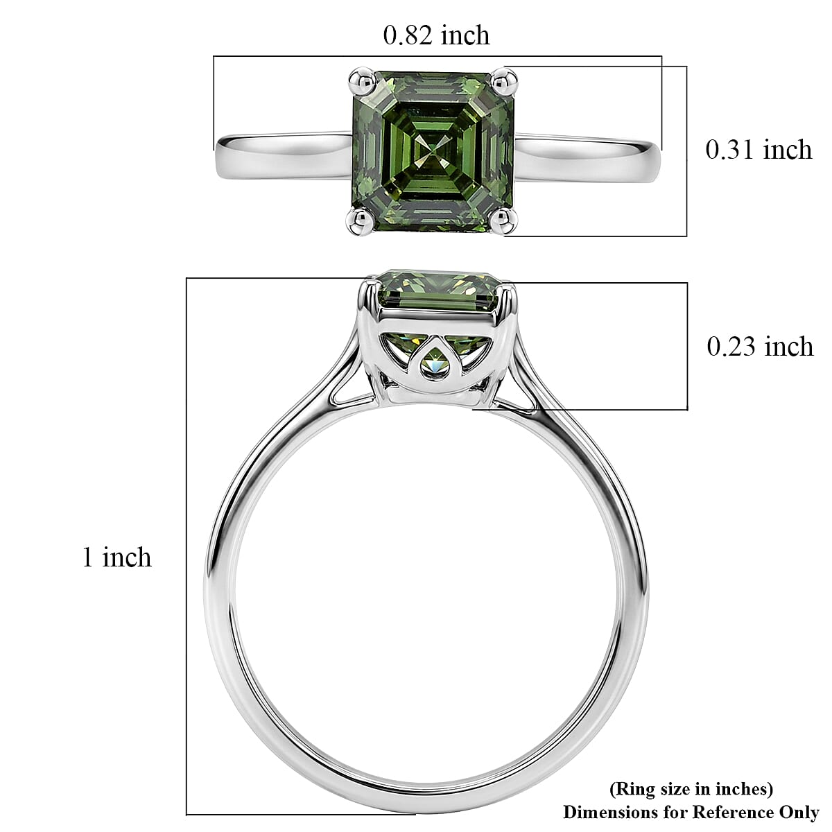 Luxuriant 10K White Gold VS Lab Grown Green Diamond EF, VS Solitaire Ring, Gold Wt.2.25 Gms  2.000  Ct. 8623871 5