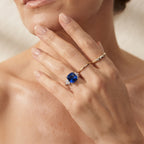 D'Joy - Ceylon Color Quartz & Moissanite Ring in Rhodium Overlay Sterling Silver 6.65 Ct._8624448_2