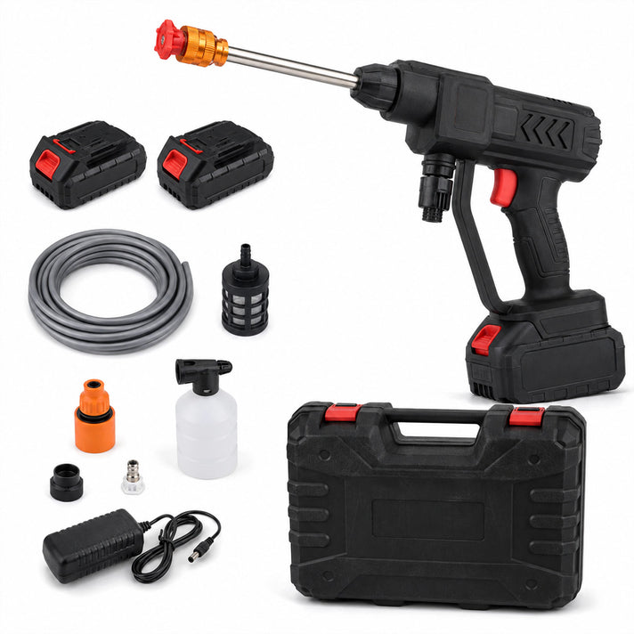 Cordless Pressure Washer with 2 x 21v Batteries, Accessories for Car, Patio and Garden Cleaning. 362psi Water Pressure - with 1 Year Warranty 8624713 1