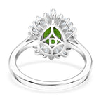 D'Joy - Natural Chrome Diopside & Moissanite Halo Ring in Rhodium Overlay Sterling Silver 1.74 Ct._8624859_4