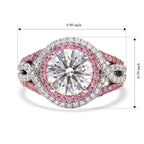 D'Joy - Moissanite & Pink Sapphire Ring in Rhodium Overlay Sterling Silver 3.45 Ct._8624902_5