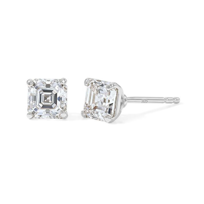 THE BRAND NEW LAUNCH - Moissanite Solitaire Stud Push Post Earring in Platinum Overlay Sterling Silver 1.77 Ct. 8624920 1