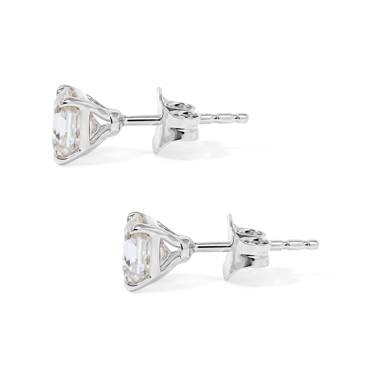 THE BRAND NEW LAUNCH - Moissanite Solitaire Stud Push Post Earring in Platinum Overlay Sterling Silver 1.77 Ct. V32521667 4