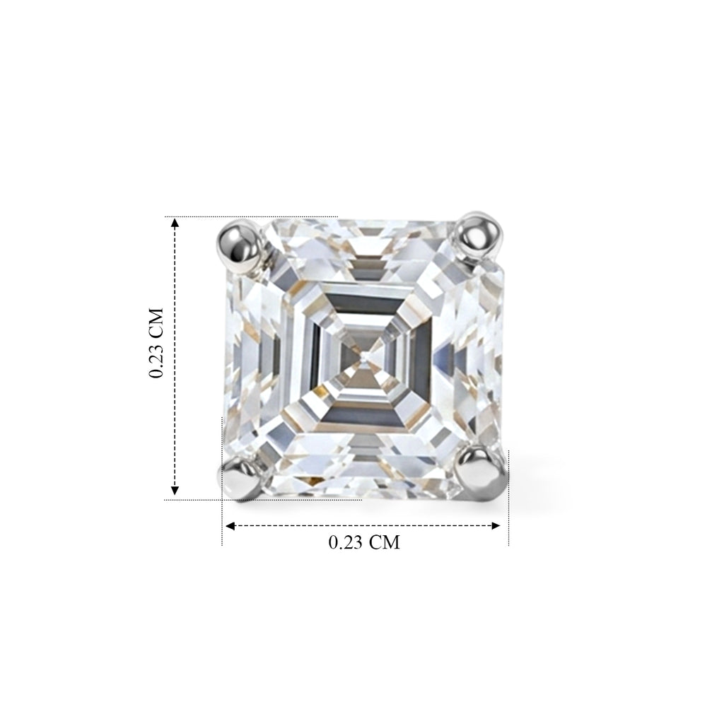 THE BRAND NEW LAUNCH - Moissanite Solitaire Stud Push Post Earring in Platinum Overlay Sterling Silver 1.77 Ct._8624920_4