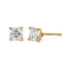THE BRAND NEW LAUNCH - Moissanite Solitaire Stud Push Post Earring in Yellow Gold Plated Sterling Silver 1.77 Ct._8624921