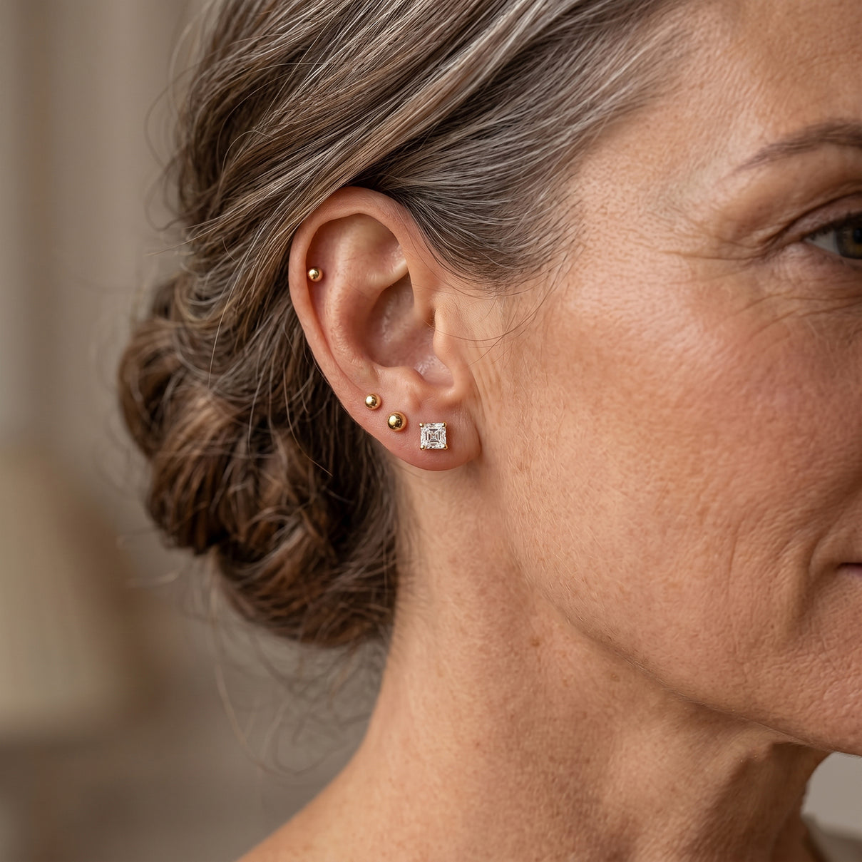 THE BRAND NEW LAUNCH - Moissanite Solitaire Stud Push Post Earring in Yellow Gold Plated Sterling Silver 1.77 Ct. V32516795 3