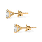 THE BRAND NEW LAUNCH - Moissanite Solitaire Stud Push Post Earring in Yellow Gold Plated Sterling Silver 1.77 Ct._8624921_3