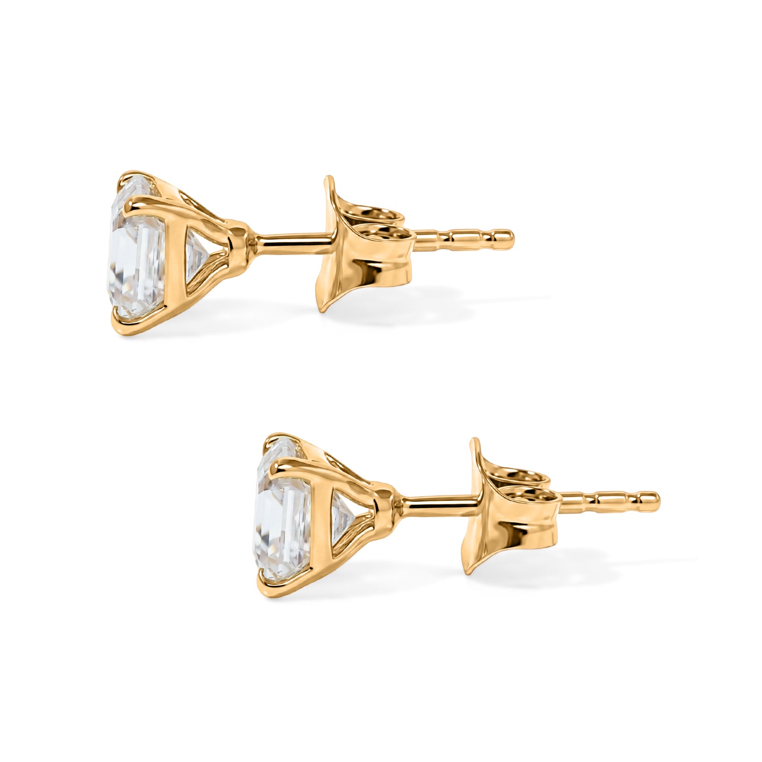THE BRAND NEW LAUNCH - Moissanite Solitaire Stud Push Post Earring in Yellow Gold Plated Sterling Silver 1.77 Ct. V32516795 4