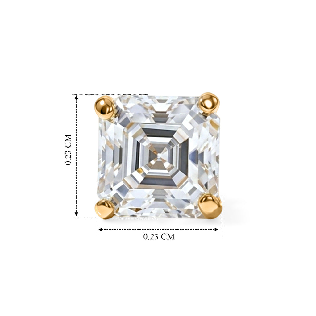 THE BRAND NEW LAUNCH - Moissanite Solitaire Stud Push Post Earring in Yellow Gold Plated Sterling Silver 1.77 Ct._8624921_4