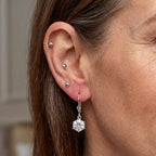 Moissanite Solitaire Stud Earring with Lever Back in Platinum Overlay Sterling Silver 5.00 Ct._8624922_2
