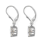 Moissanite Solitaire Stud Earring with Lever Back in Platinum Overlay Sterling Silver 5.00 Ct._8624922_5