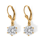 Moissanite Solitaire Stud Earring with Lever Back in Yellow Gold Plated Sterling Silver 3.60 Ct._8624923