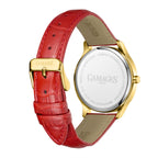 Gamages Of London Limited Edition Hand Assembled Romantic Diamond 3ATM Water Resistant Swiss Movement Natural Diamond Watch With Genuine Leather Strap (With 5 Year Warranty) - Red_8625127_2