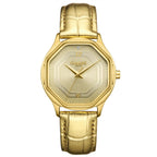 Gamages Of London Limited Edition Hand Assembled Romantic Diamond 3ATM Water Resistant Swiss Movement Natural Diamond Watch With Genuine Leather Strap (With 5 Year Warranty) - Gold_8625128