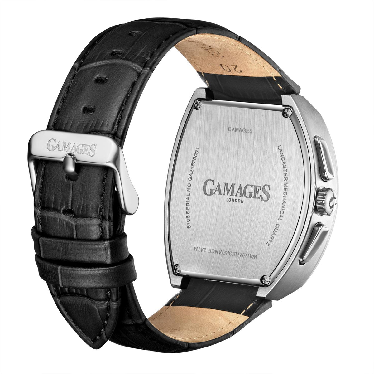 Gamages Of London Limited Edition Hand Assembled Armada Mecha Quartz 3ATM Water Resistant Watch With Genuine Leather Strap (With 5 Year Warranty) - Black V32650879 2