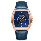 Gamages Of London Limited Edition Hand Assembled Cromwell Mecha Quartz 3ATM Water Resistant Watch With Genuine Leather Strap (With 5 Year Warranty) - Blue_8625167