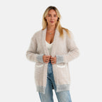 La Marey Womens Knitted Longline Coatigan with Pockets (One Size, 8-20) - Beige_8625170