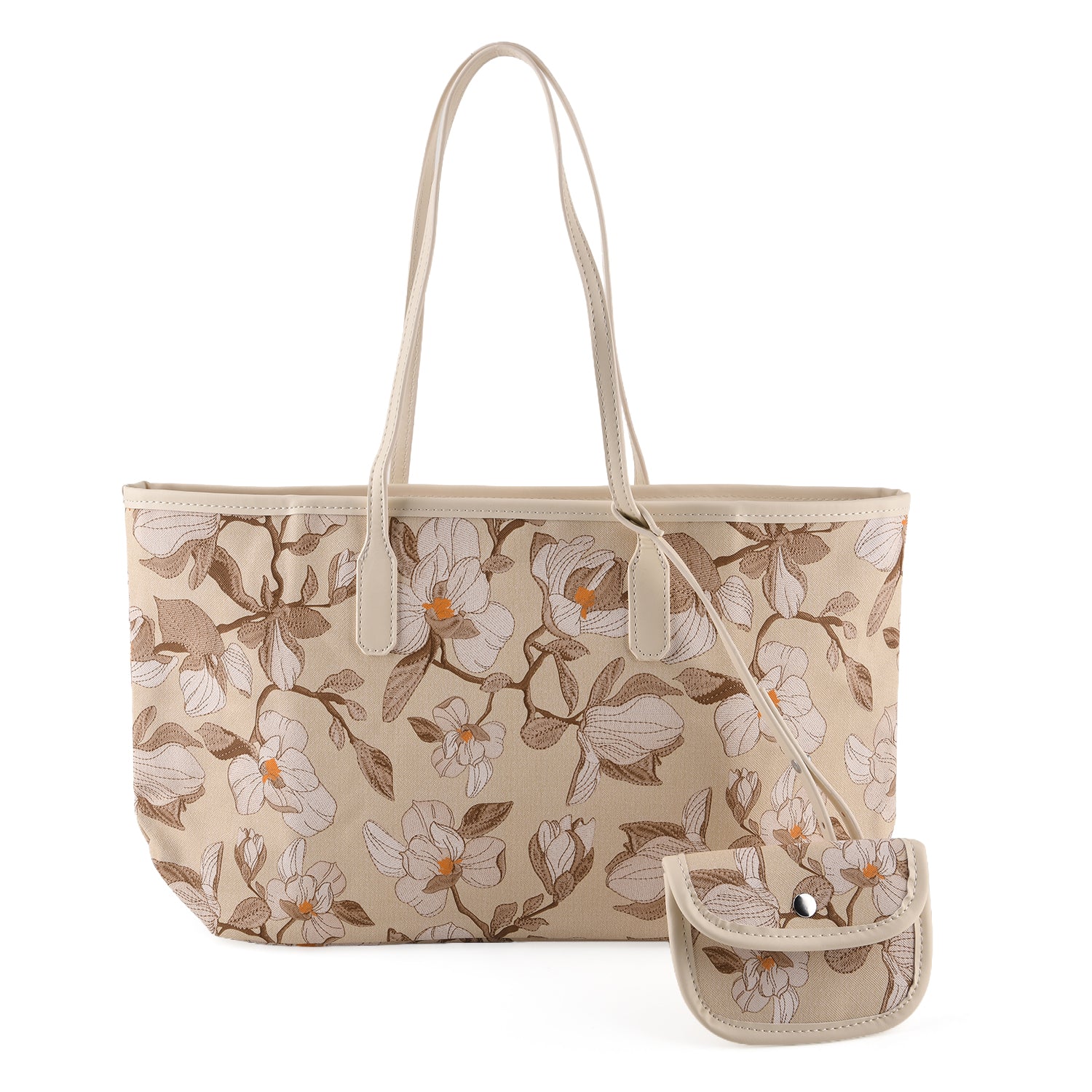 PU Patterned Tote Bag (Size 34x14x26 ) - Khaki 8625196 0