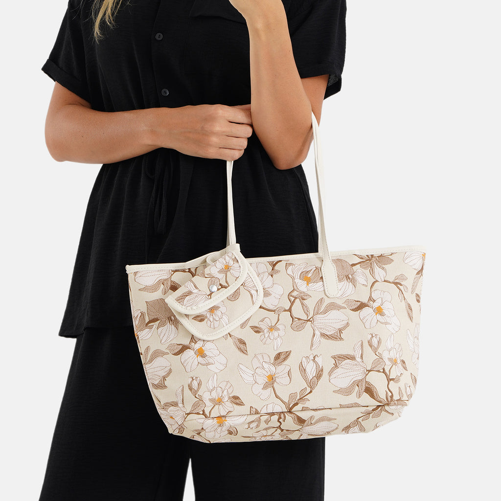 PU Patterned Tote Bag (Size 34x14x26 ) - Khaki_8625196_17