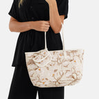 PU Patterned Tote Bag (Size 34x14x26 ) - Khaki_8625196_2