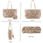 PU Patterned Tote Bag (Size 34x14x26 ) - Khaki_8625196_3